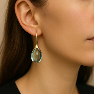 Aspen™ | Crystal Drop-Shaped Earrings in Gold and Silver
