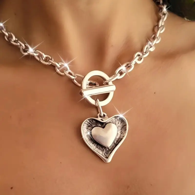 Aspen™ | Double Heart Necklace in Silver